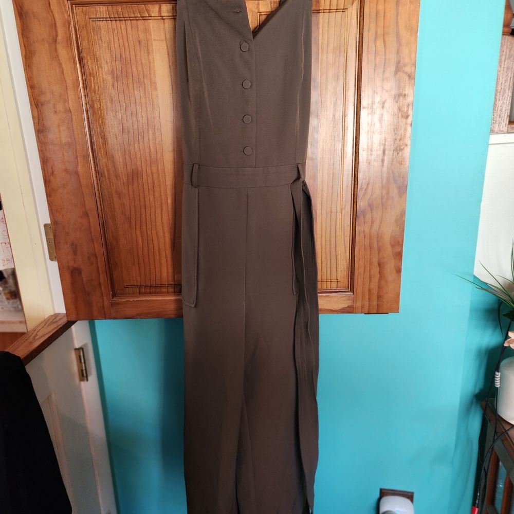 Adelyn Rae Green Jumpsuit with Relaxed Fit